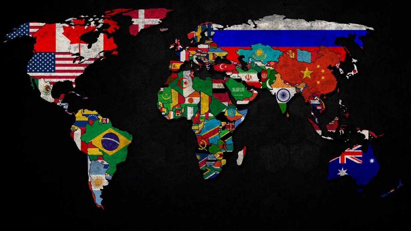 General 1366x768 countries flag map world map artwork China