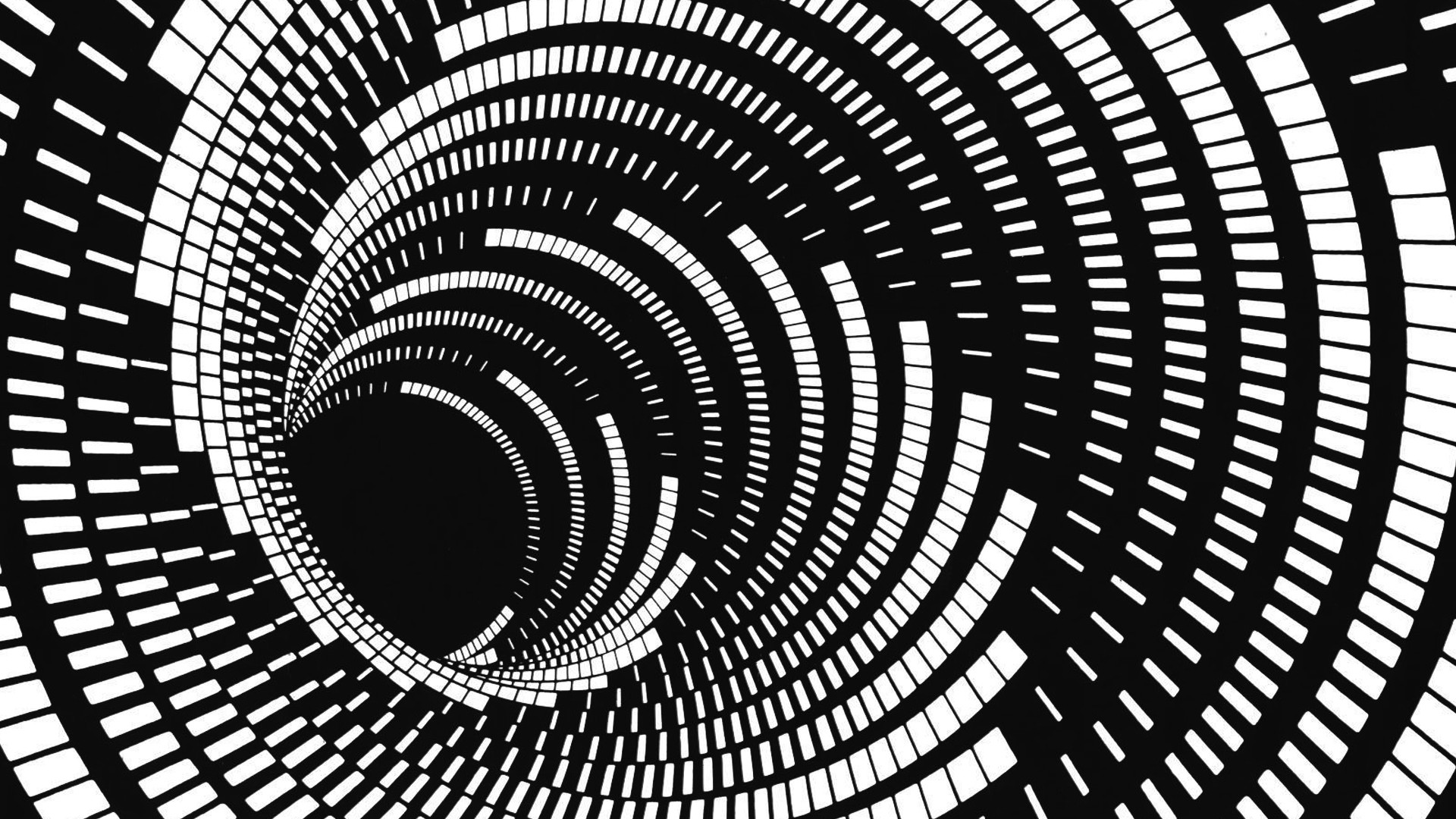 General 1920x1080 abstract spiral digital art monochrome