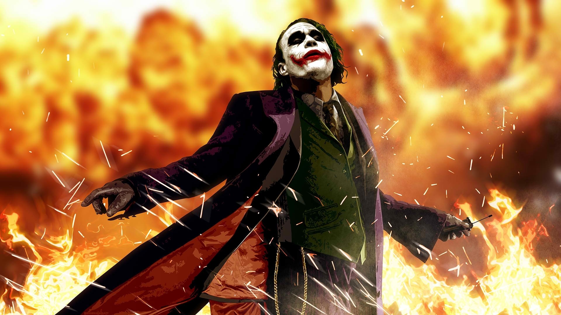 General 1920x1080 anime Heath Ledger movies Joker Batman The Dark Knight