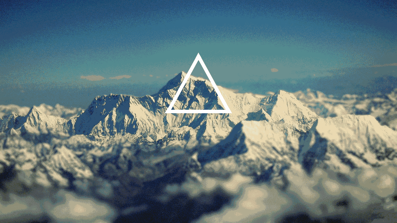 General 1366x768 geometry nature triangle mountains Mount Everest Himalayas geometric figures