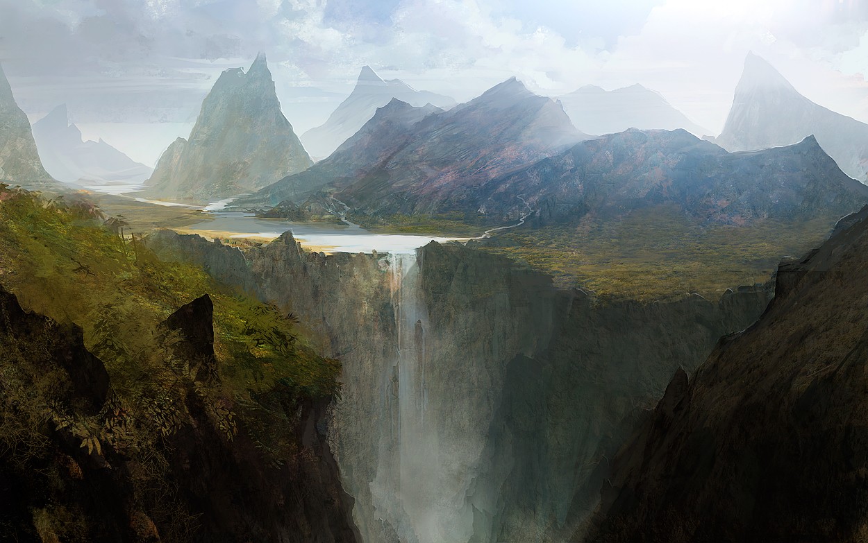 General 1250x783 Andree Wallin waterfall mountains landscape nature water artwork concept art