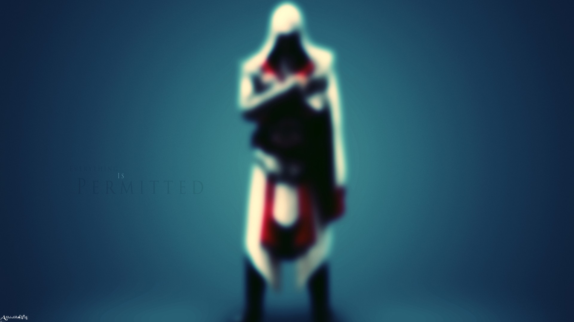 General 1920x1080 Assassin's Creed Assassin's Creed: Brotherhood Ezio Auditore da Firenze blurred video games blue background simple background video game art video game man