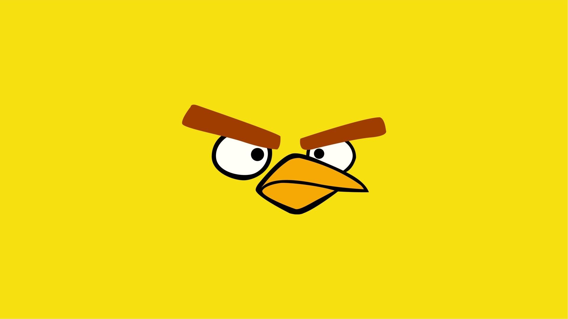 General 1920x1080 Angry Birds cartoon minimalism yellow background simple background video games