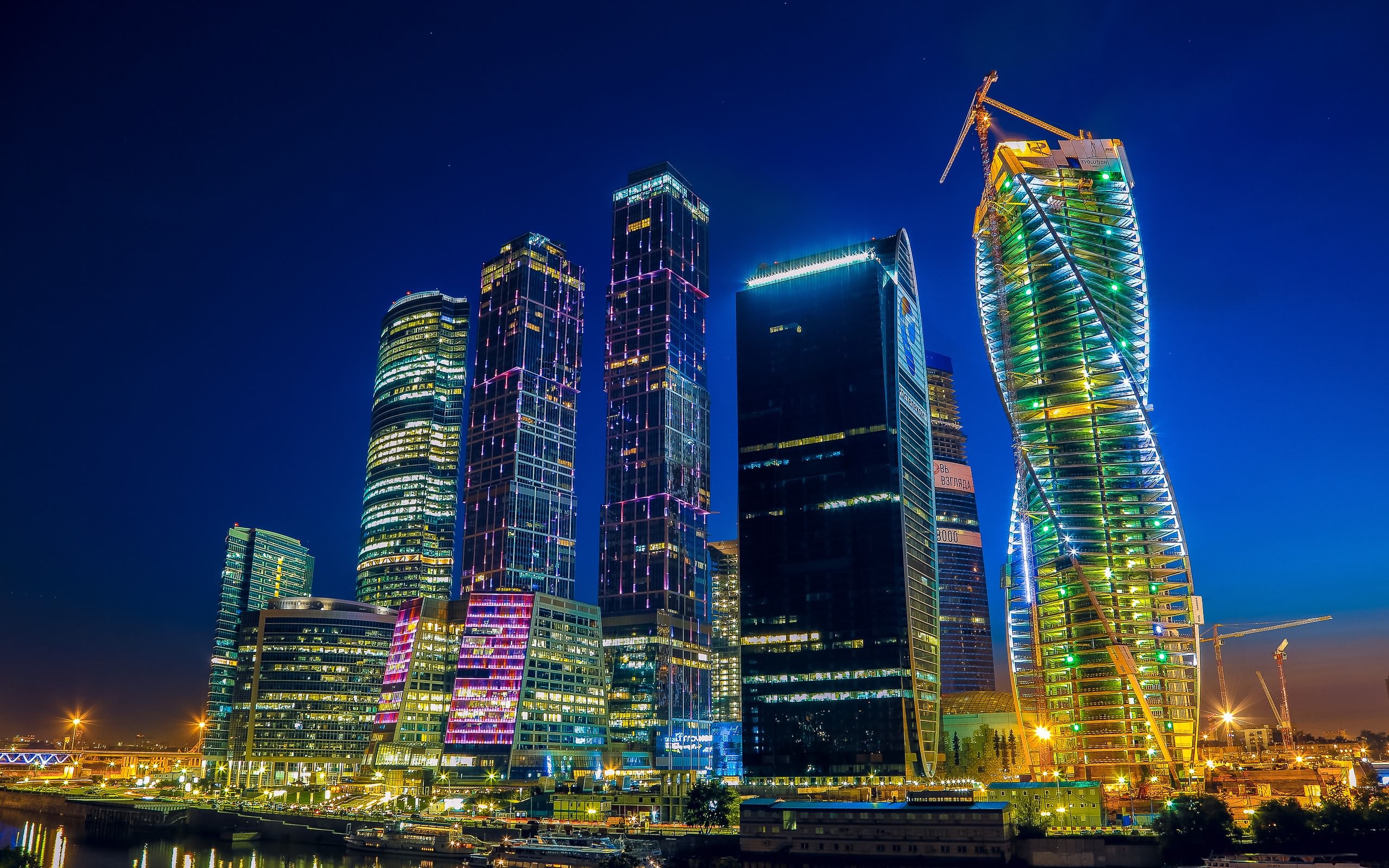 General 2560x1600 Moscow Russia city cityscape skyscraper building night