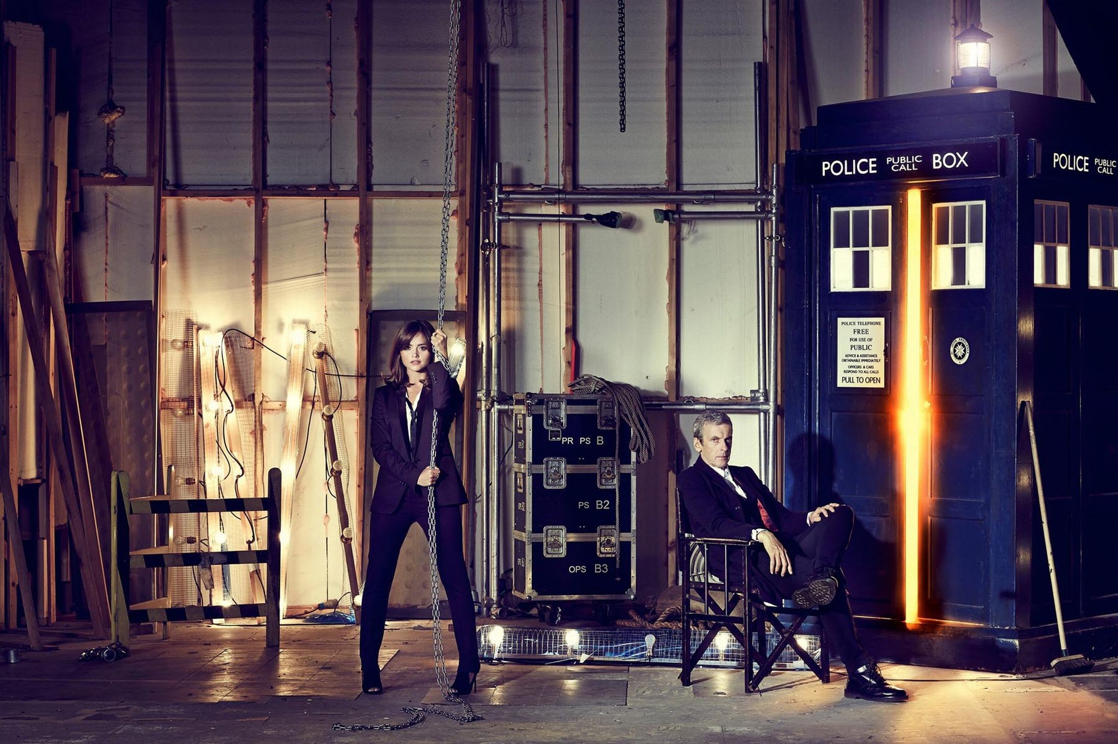 General 2197x1463 The Doctor Doctor Who Peter Capaldi TARDIS Jenna Louise Coleman Clara Oswald BBC TV series science fiction