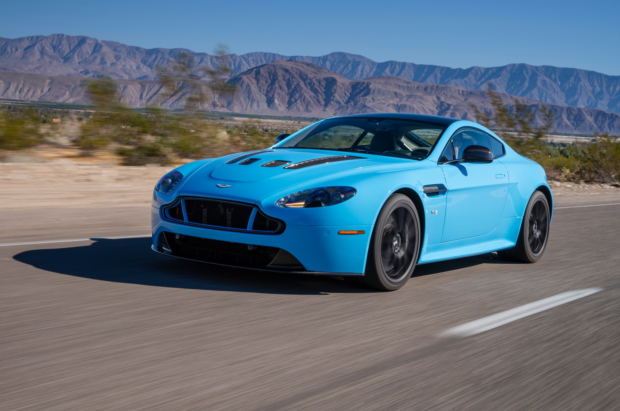 General 2048x1360 car luxury cars Aston Martin Aston Martin Vantage blue cars road asphalt landscape vehicle British cars