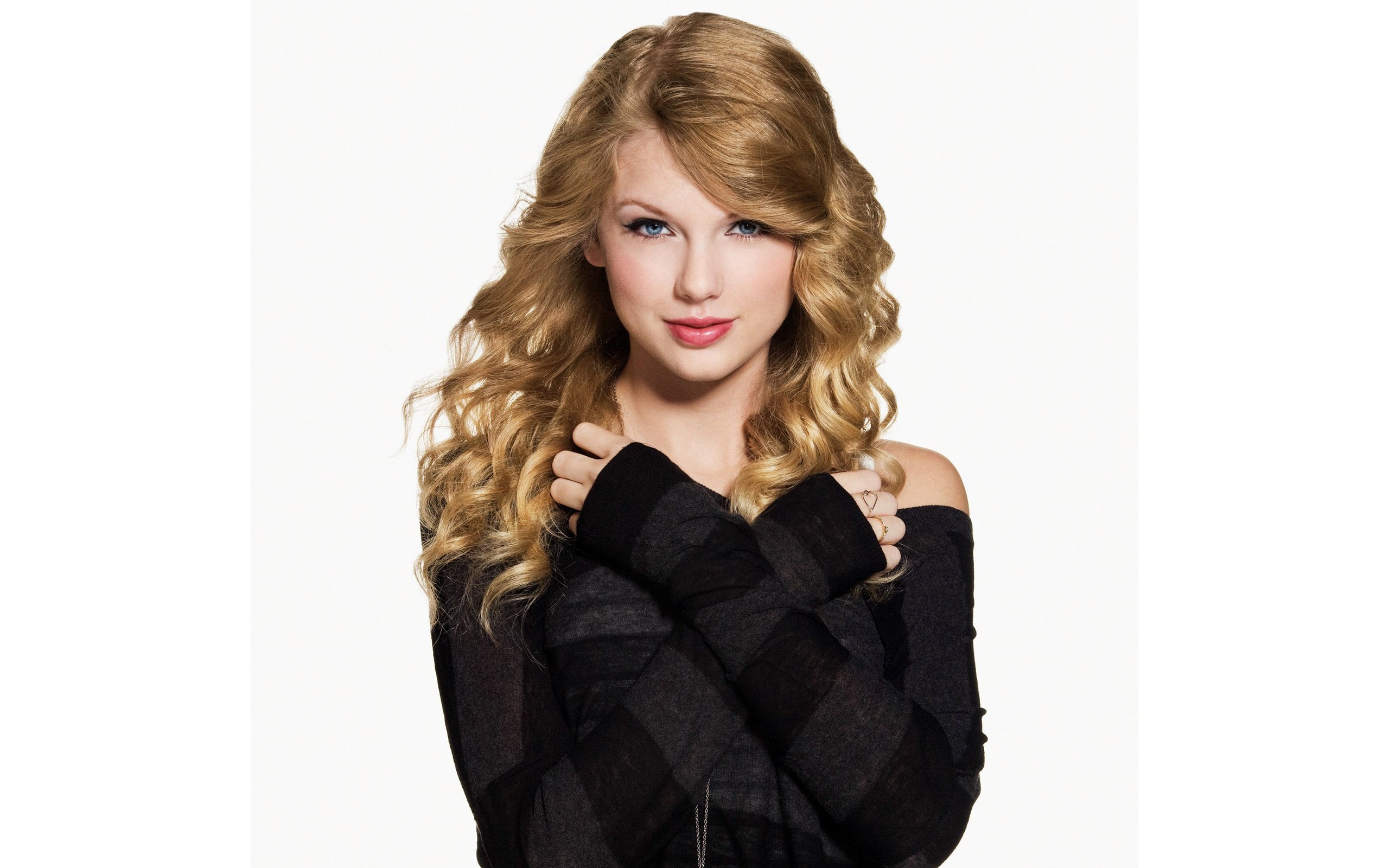 People 2560x1600 Taylor Swift singer celebrity women simple background arms crossed makeup white background blonde studio