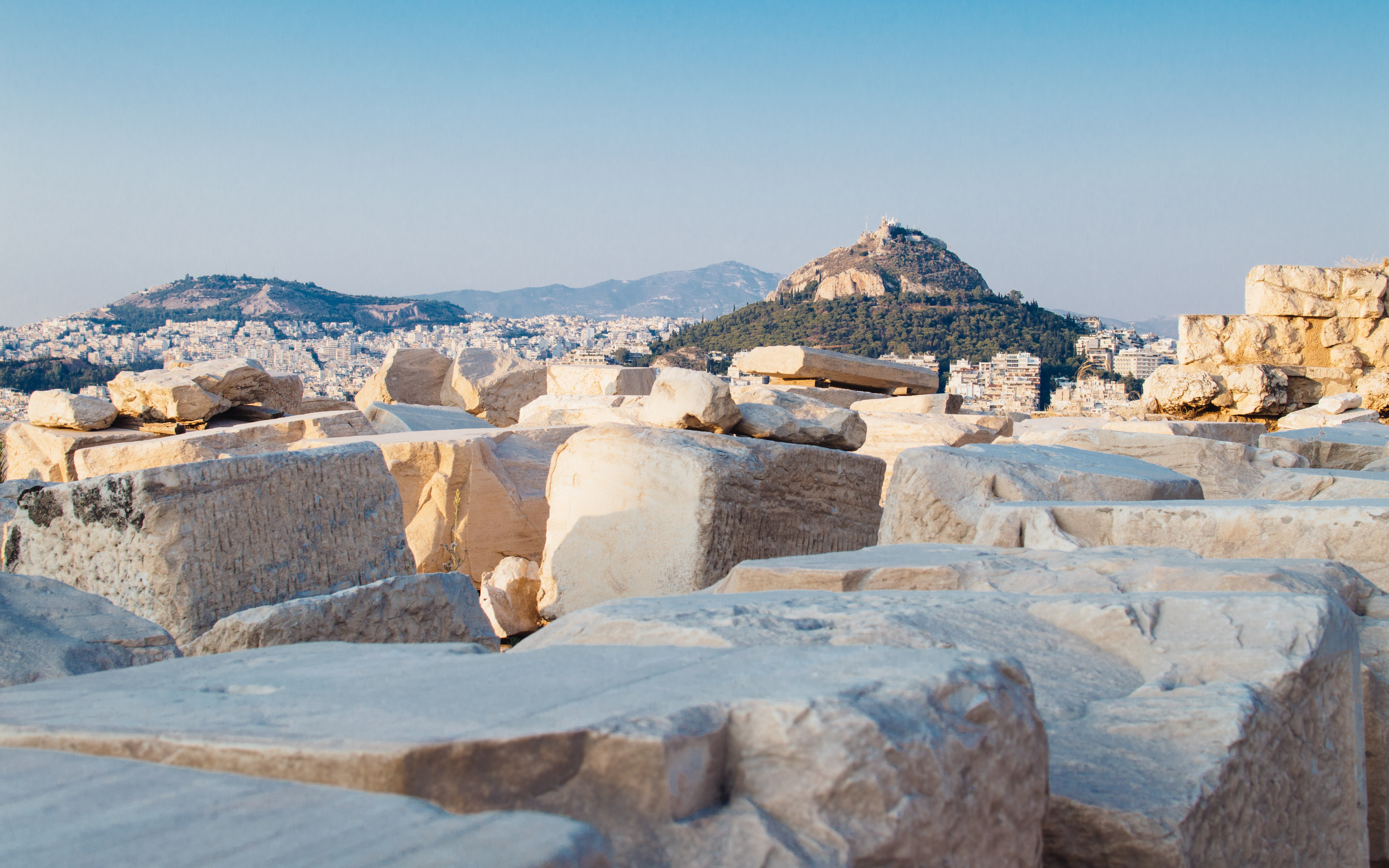 General 6016x3760 Greece Athens hills acropolis landscape cityscape ruins rocks marble Europe clear sky