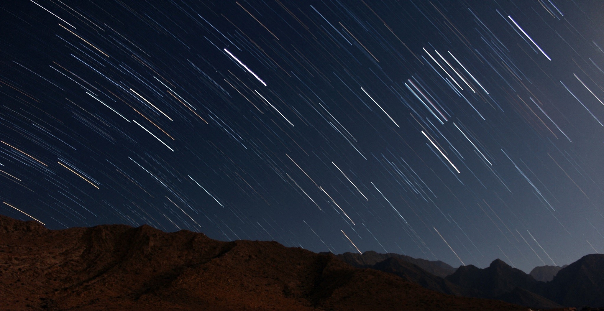 General 2048x1055 night shooting stars mountains landscape long exposure sky nature outdoors star trails