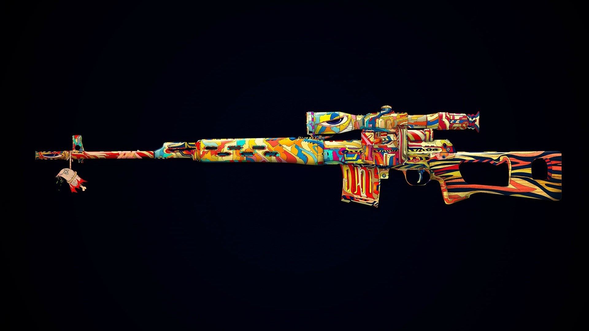General 1920x1080 Dragunov colorful weapon rifles Matei Apostolescu simple background digital art