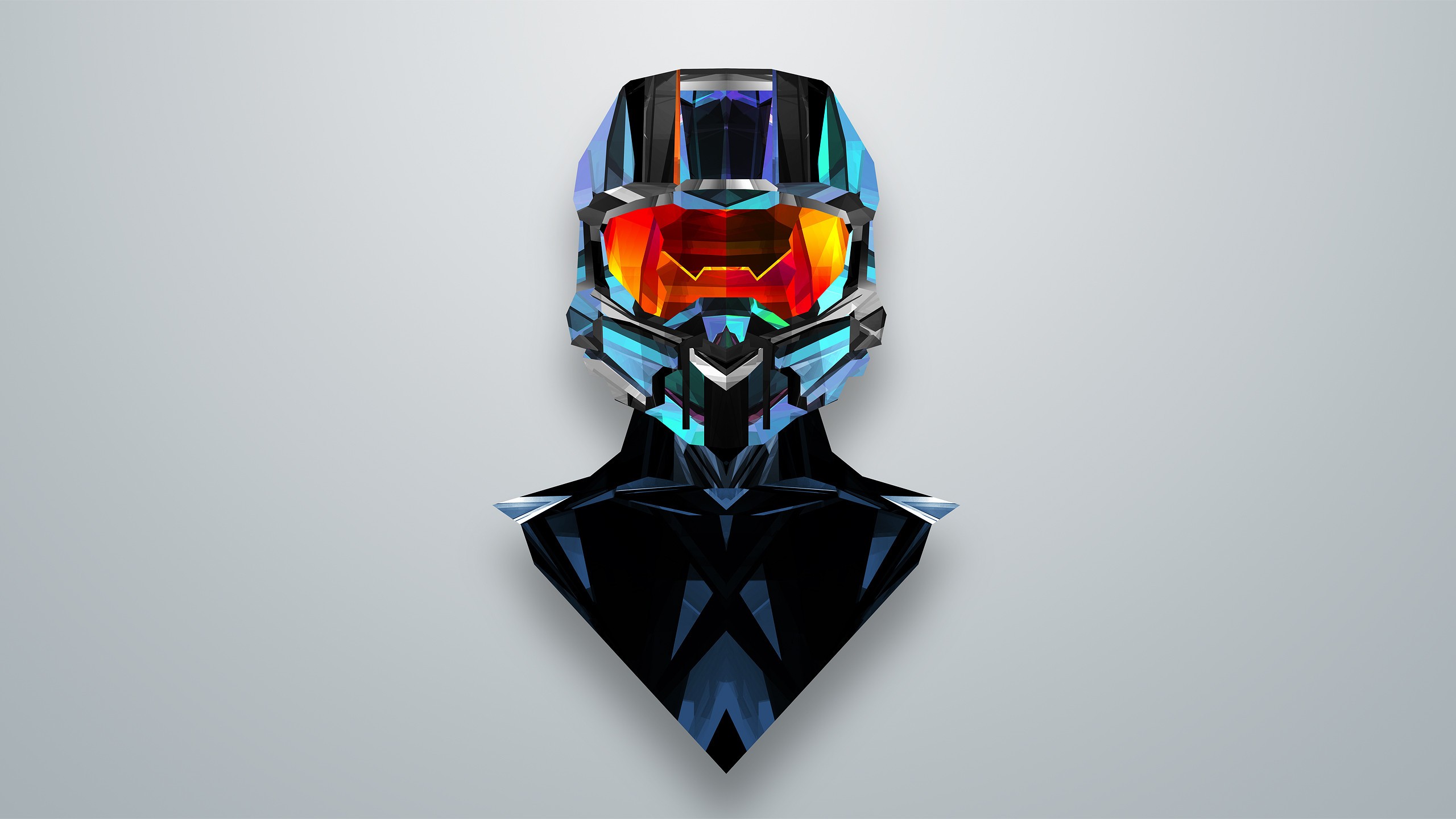 General 2560x1440 abstract Justin Maller Halo (game) artwork simple background video games PC gaming video game art 3D Abstract Master Chief (Halo) video game characters