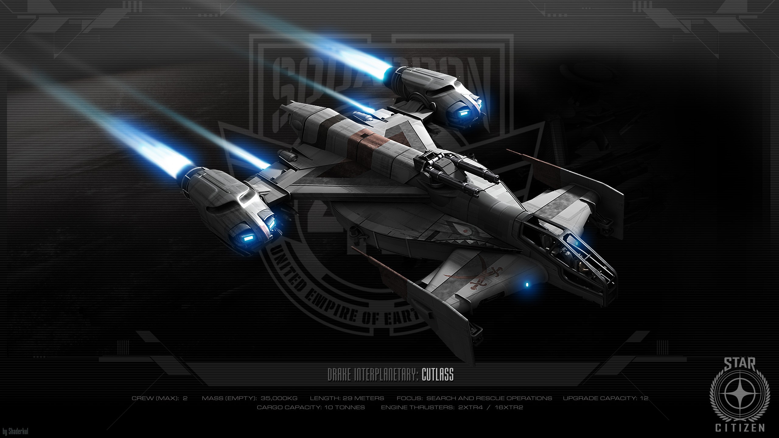 General 2560x1440 Star Citizen cutlass Drake Interplanetary spaceship video games PC gaming science fiction video game art vehicle