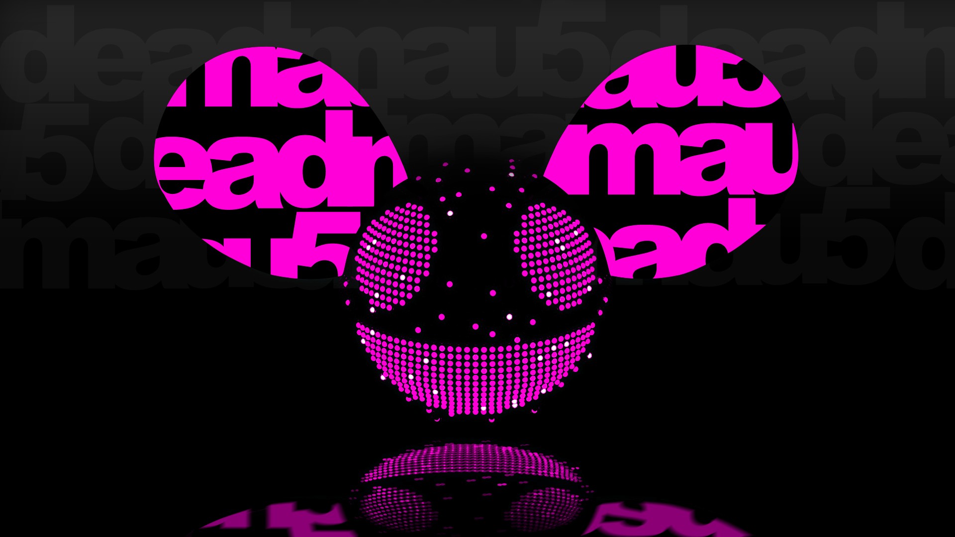 General 1920x1080 Deadmau5 digital art purple music neon reflection simple background electronic music
