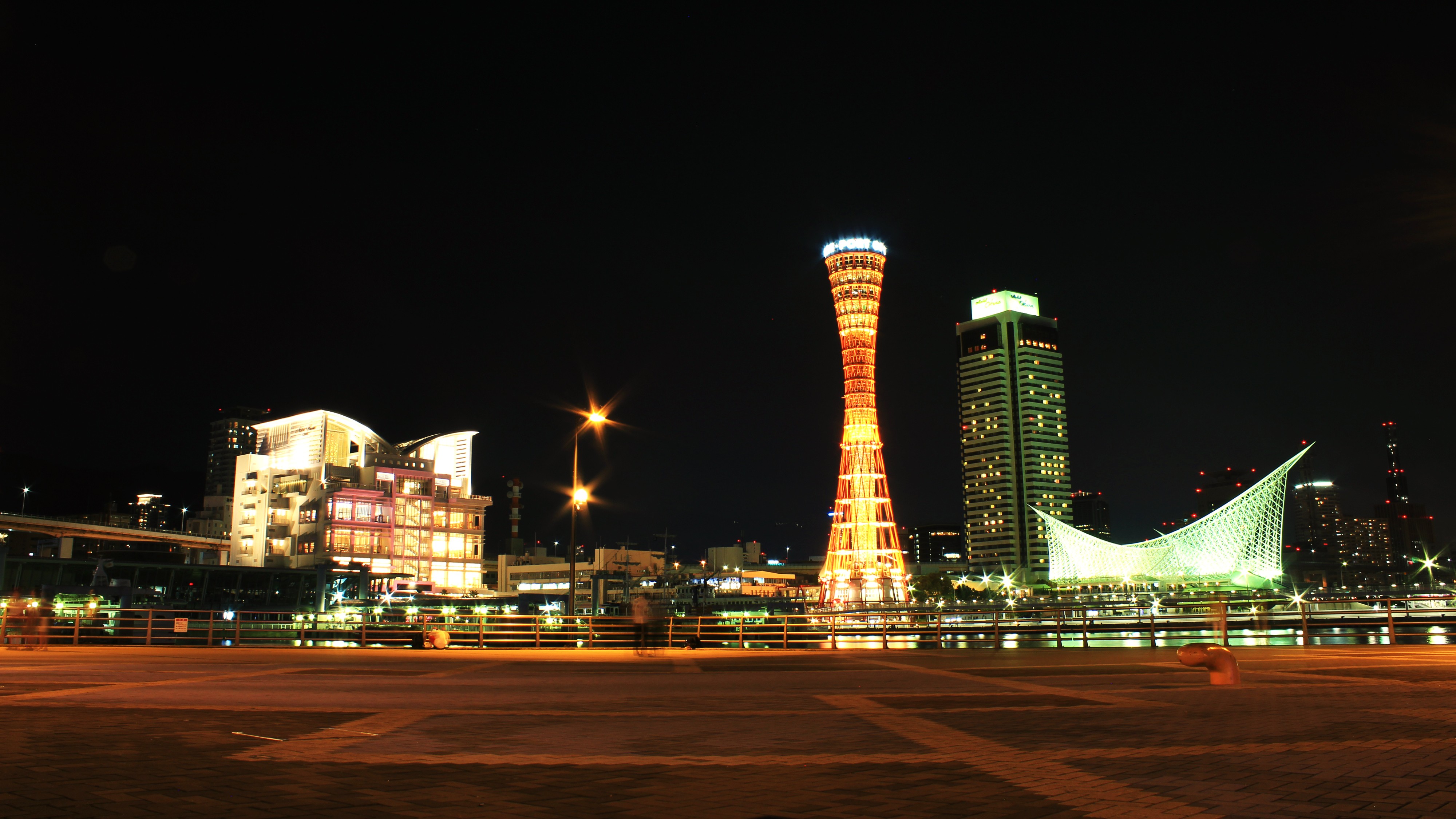 General 4000x2250 urban cityscape ports Japan Asia night sky lights Kobe (City)