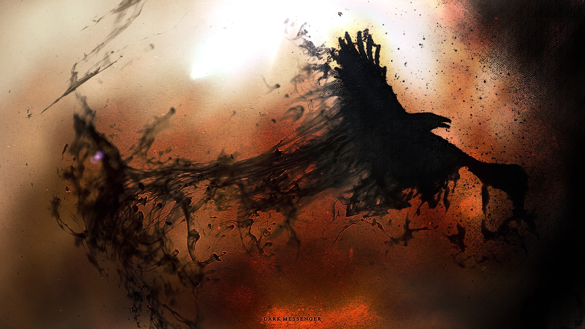 General 1920x1080 dark crow artwork smoke abstract fantasy art digital art birds animals raven