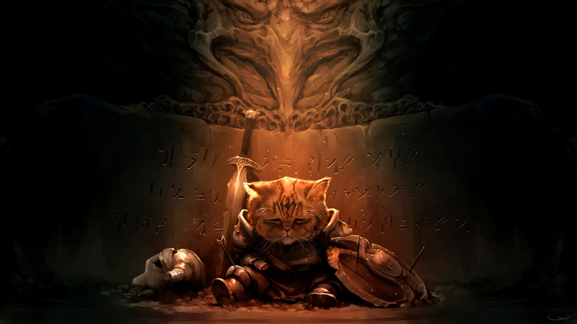 General 1920x1080 cats The Elder Scrolls V: Skyrim Khajiit Lirik video games GeersArt PC gaming fantasy art DeviantArt