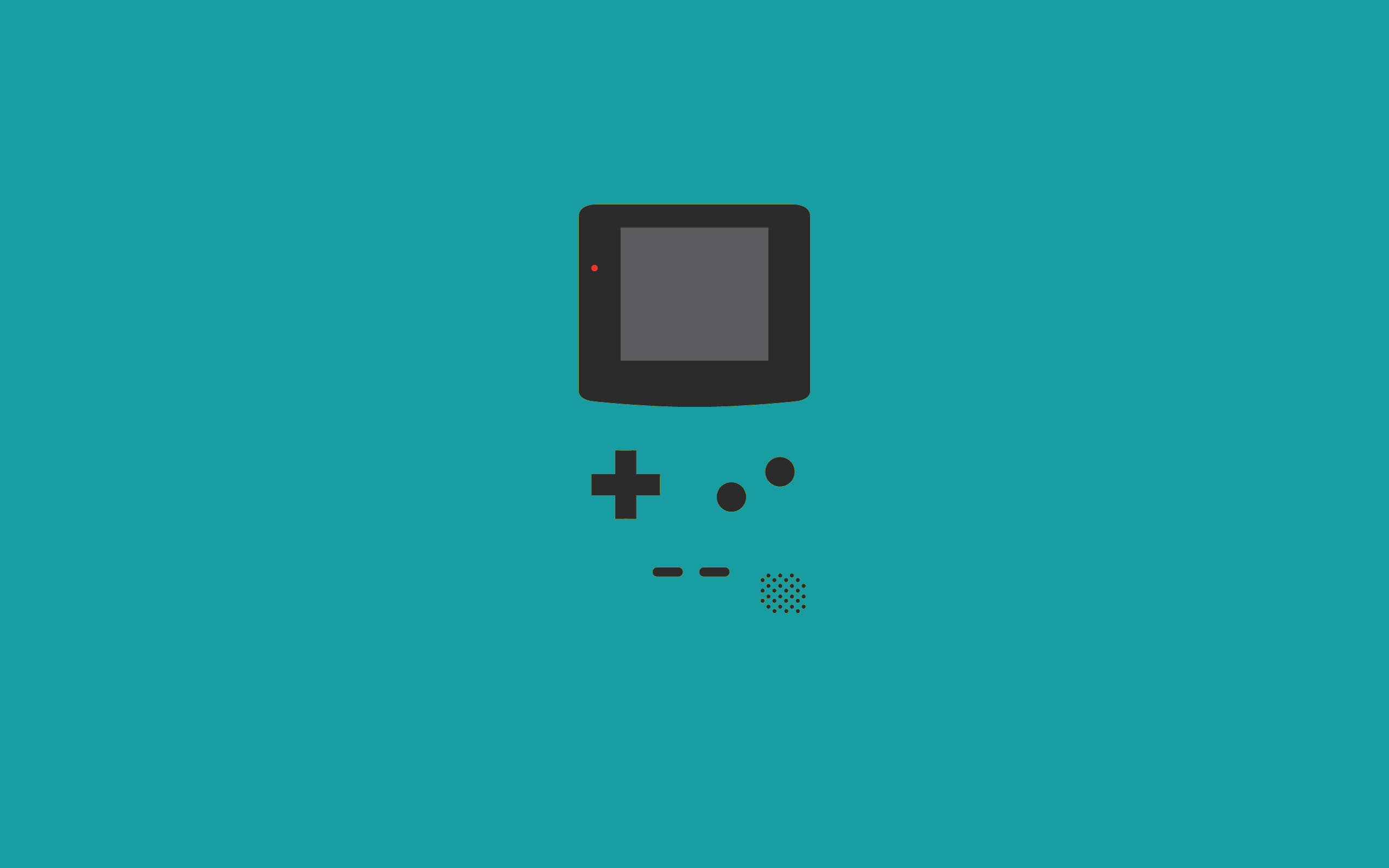 General 2560x1600 video game art video games minimalism simple background turquise background Nintendo Game Boy cyan background