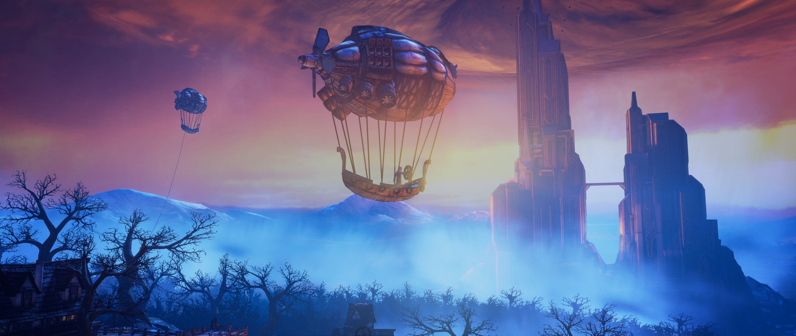 General 2560x1080 video games vehicle sky fantasy art airships
