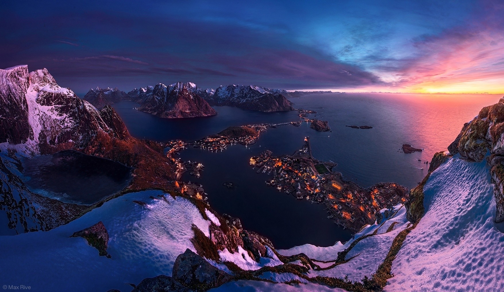 General 1755x1017 Norway island sea snow winter cityscape mountains nature landscape nordic landscapes