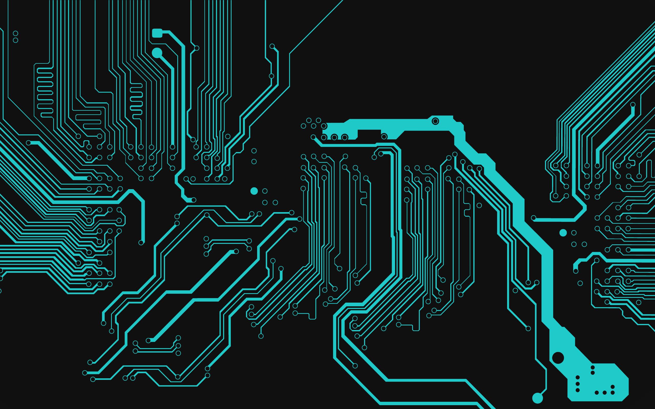 General 2560x1600 minimalism electronic abstract digital art black dark background circuit technology turquoise circuitry