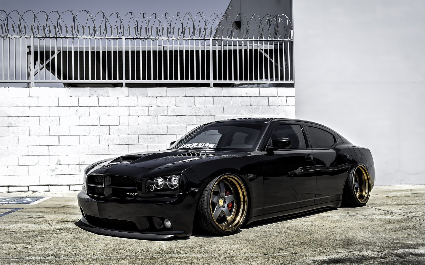 General 1680x1050 car black cars vehicle Dodge Dodge Charger stanced muscle cars American cars Stellantis