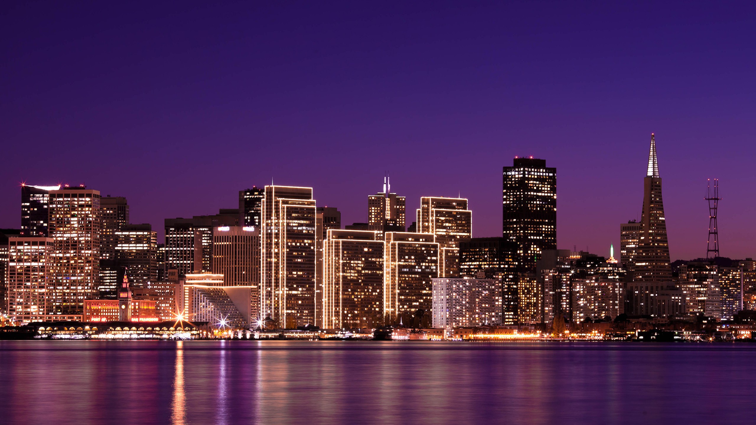 General 2560x1440 cityscape San Francisco lights USA city lights skyline