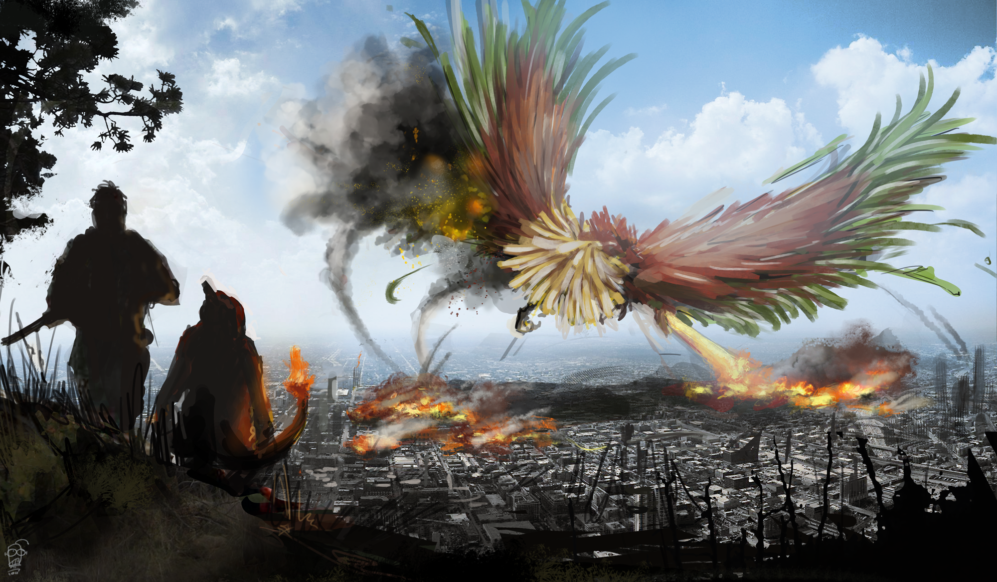 Anime 2000x1167 Pokémon Charmeleon Ho-Oh apocalyptic