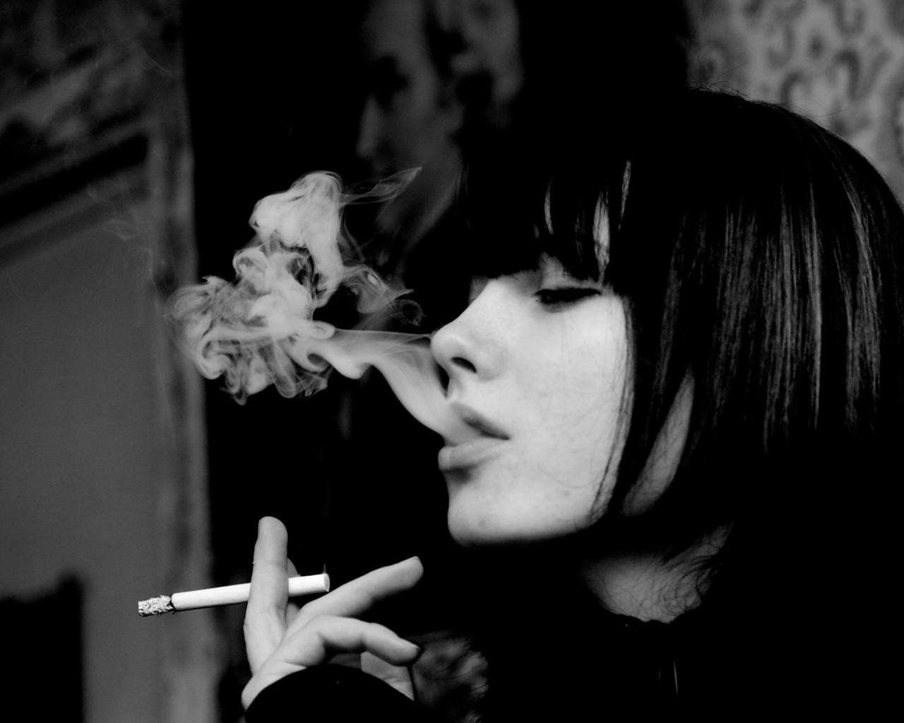 People 1280x1024 monochrome women cigarettes smoke smoking