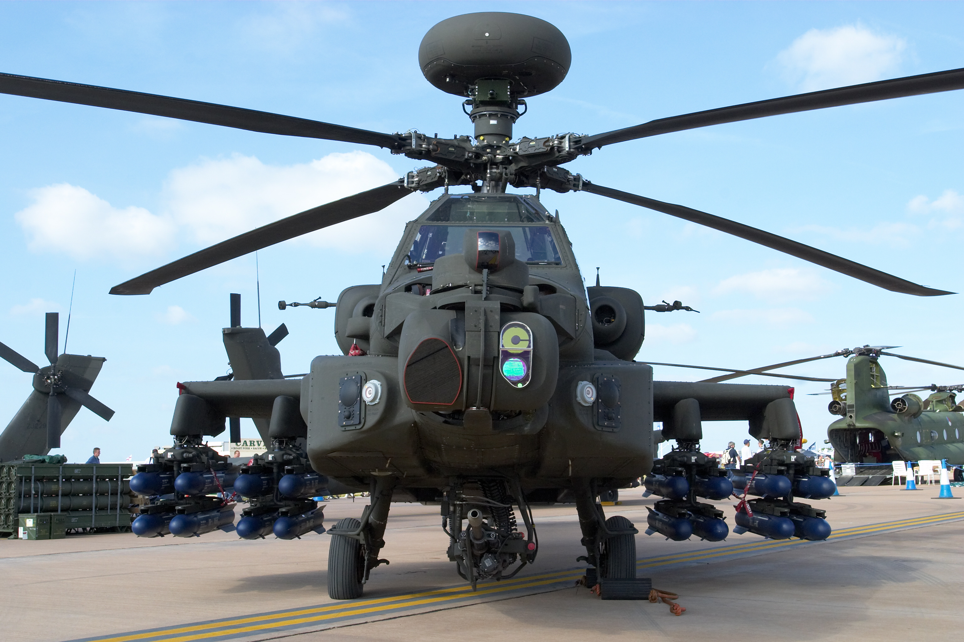 General 3072x2047 military helicopters aircraft Boeing AH-64 Apache military aircraft vehicle frontal view