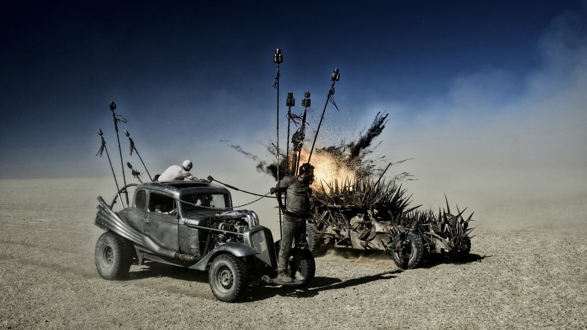 General 1920x1080 Mad Max Mad Max: Fury Road car movies fire explosion smoke Tom Hardy vehicle science fiction apocalyptic