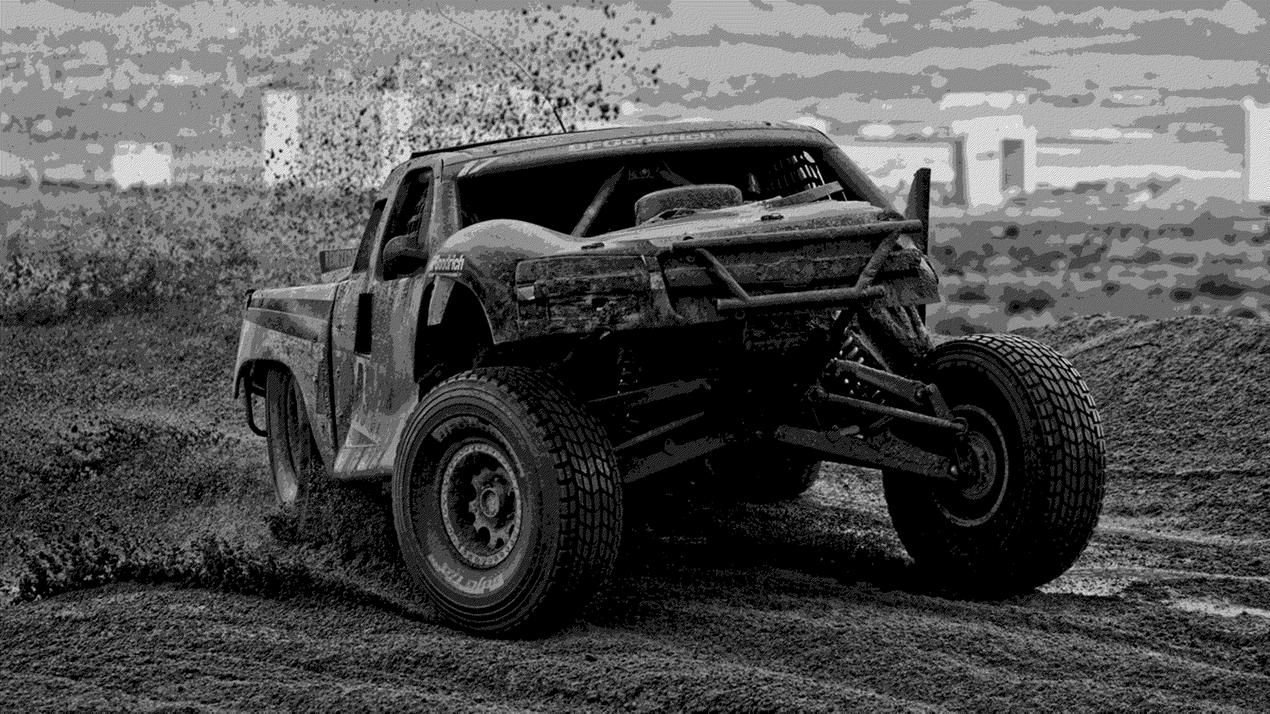 General 2560x1440 monochrome black vehicle dirt mud car