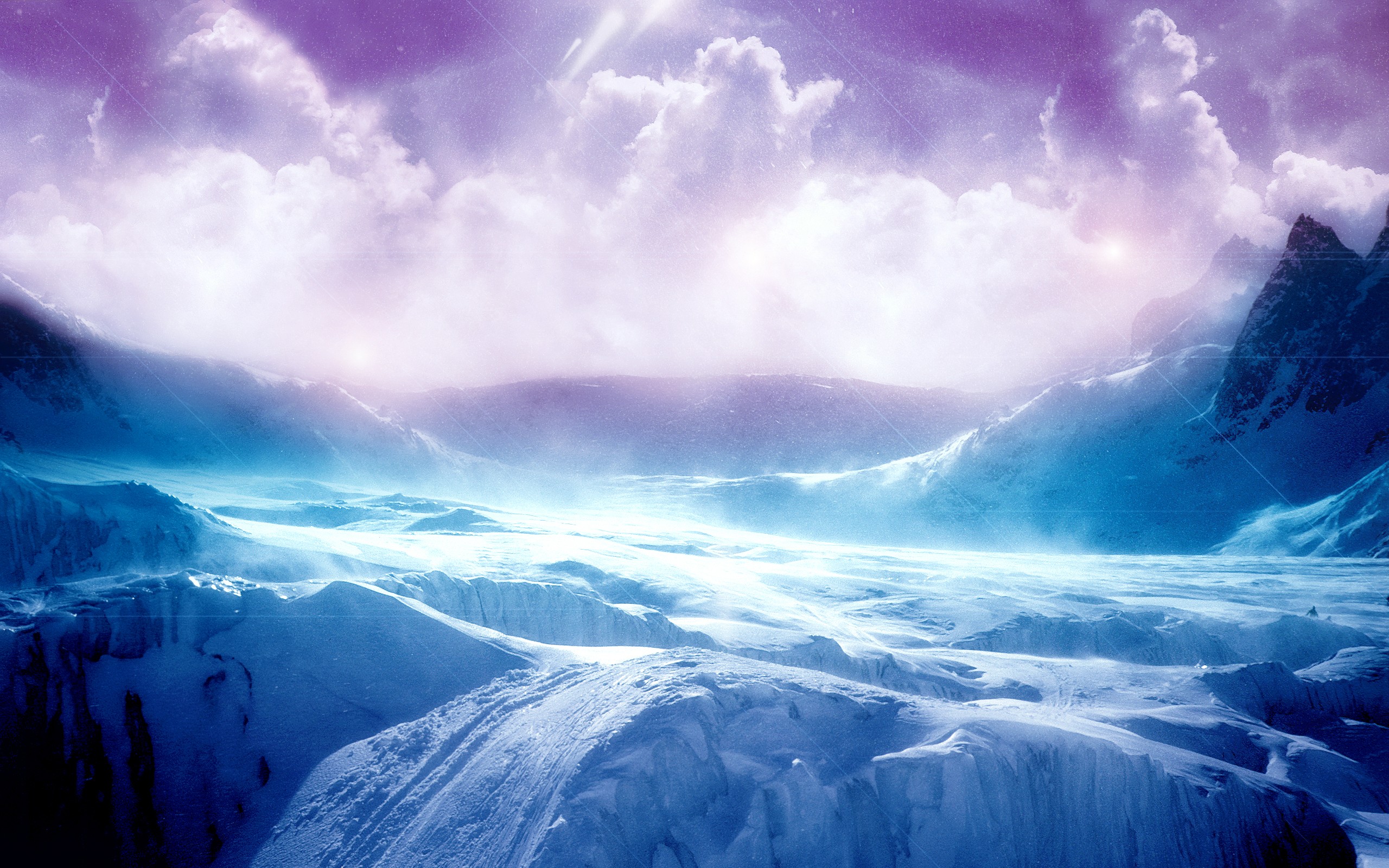 General 2560x1600 sky clouds fantasy art ice cold snow winter landscape