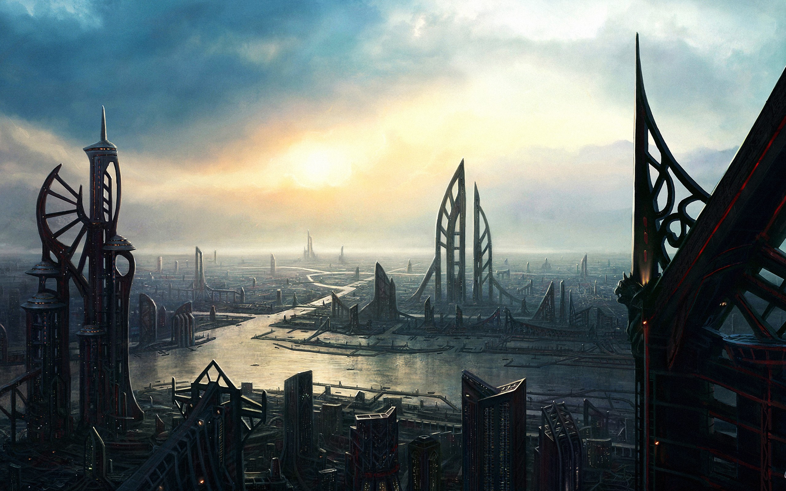 General 2560x1600 futuristic city futuristic science fiction artwork digital art cityscape