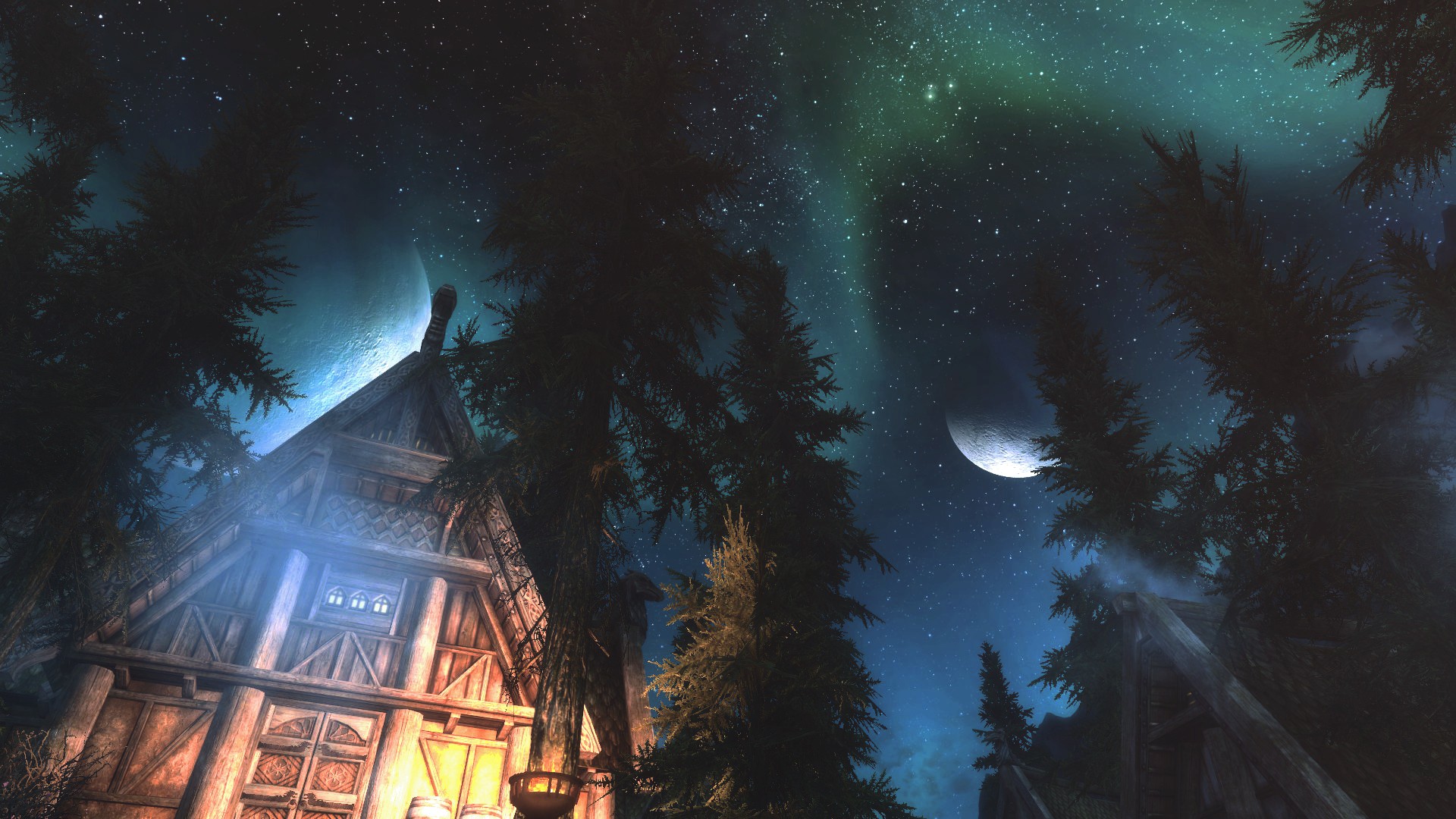 General 1920x1080 night The Elder Scrolls V: Skyrim RPG starry night sky stars video games PC gaming screen shot