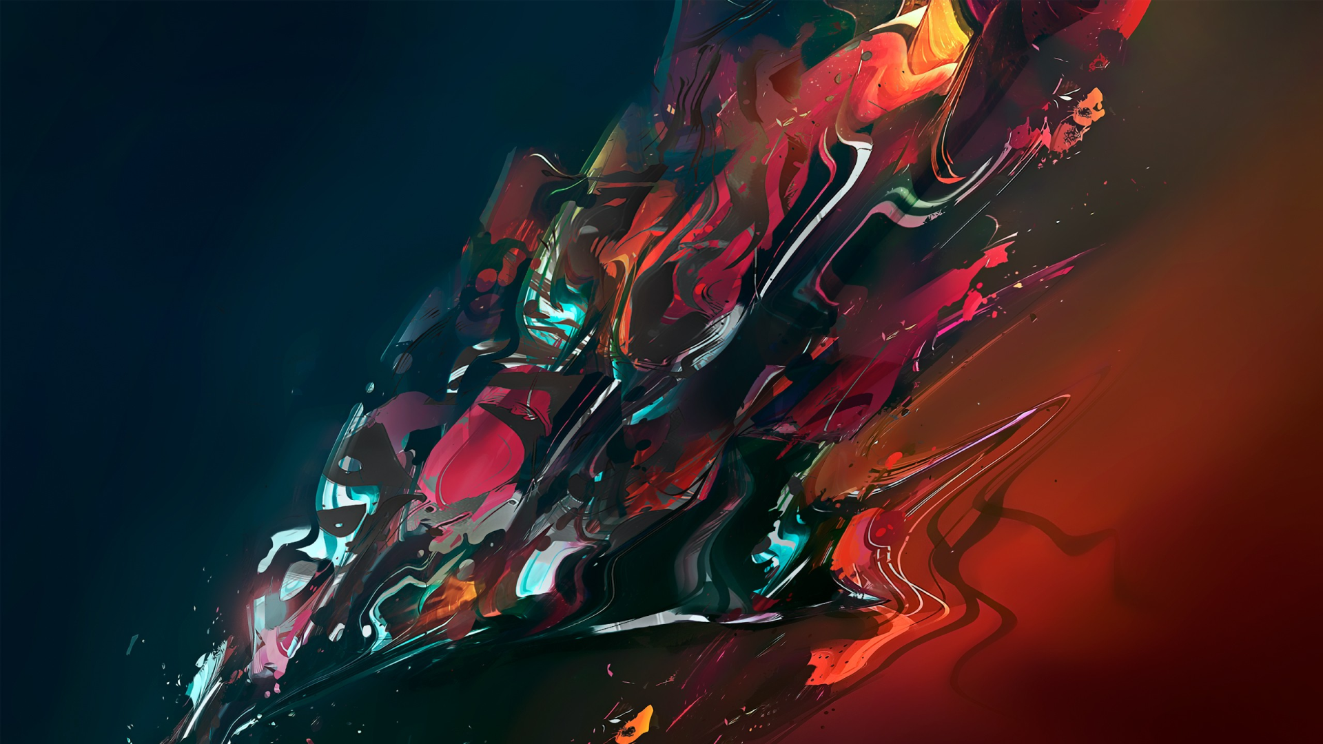 General 1920x1080 abstract digital art melting colorful