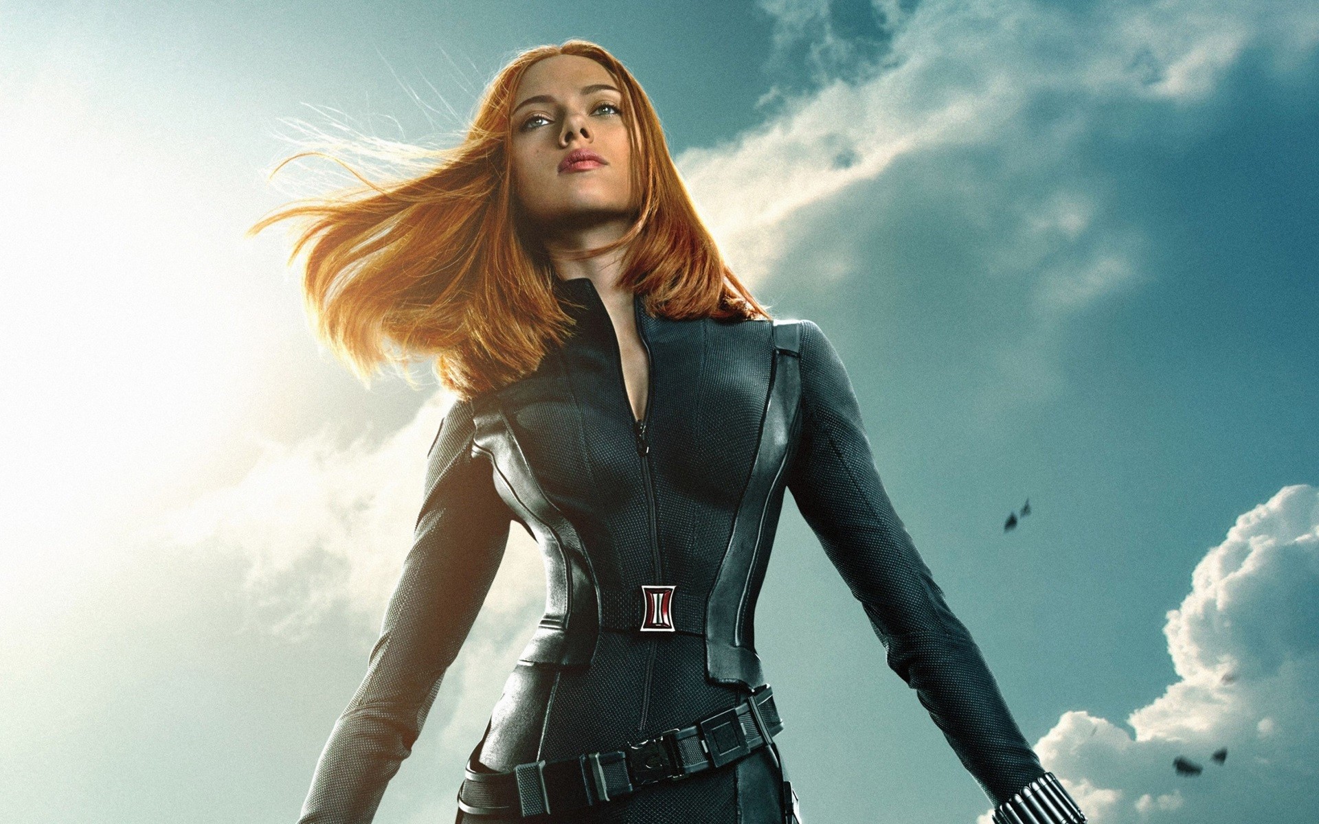 People 1920x1200 Black Widow Scarlett Johansson Captain America: The Winter Soldier superheroines women actress redhead Marvel Cinematic Universe movies long hair