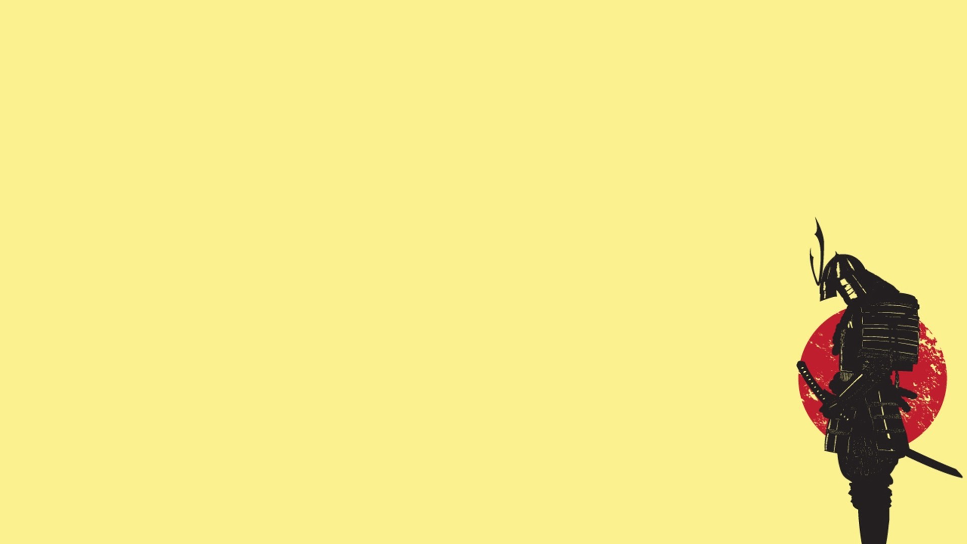 General 1920x1080 minimalism samurai warrior simple background yellow background yellow