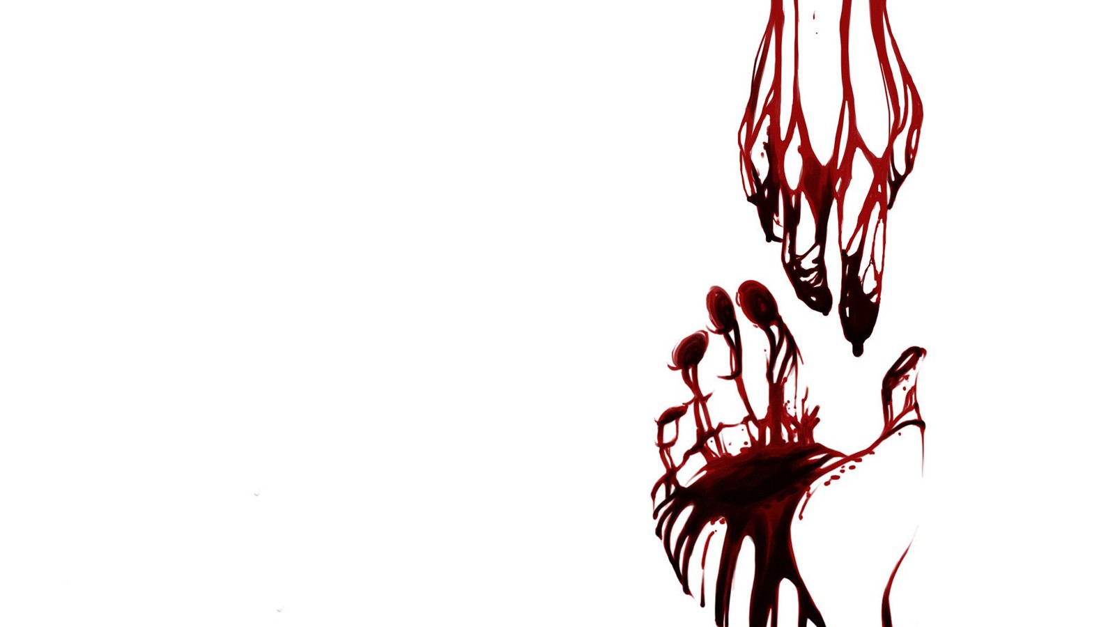 General 1600x900 blood hands minimalism artwork simple background horror white background