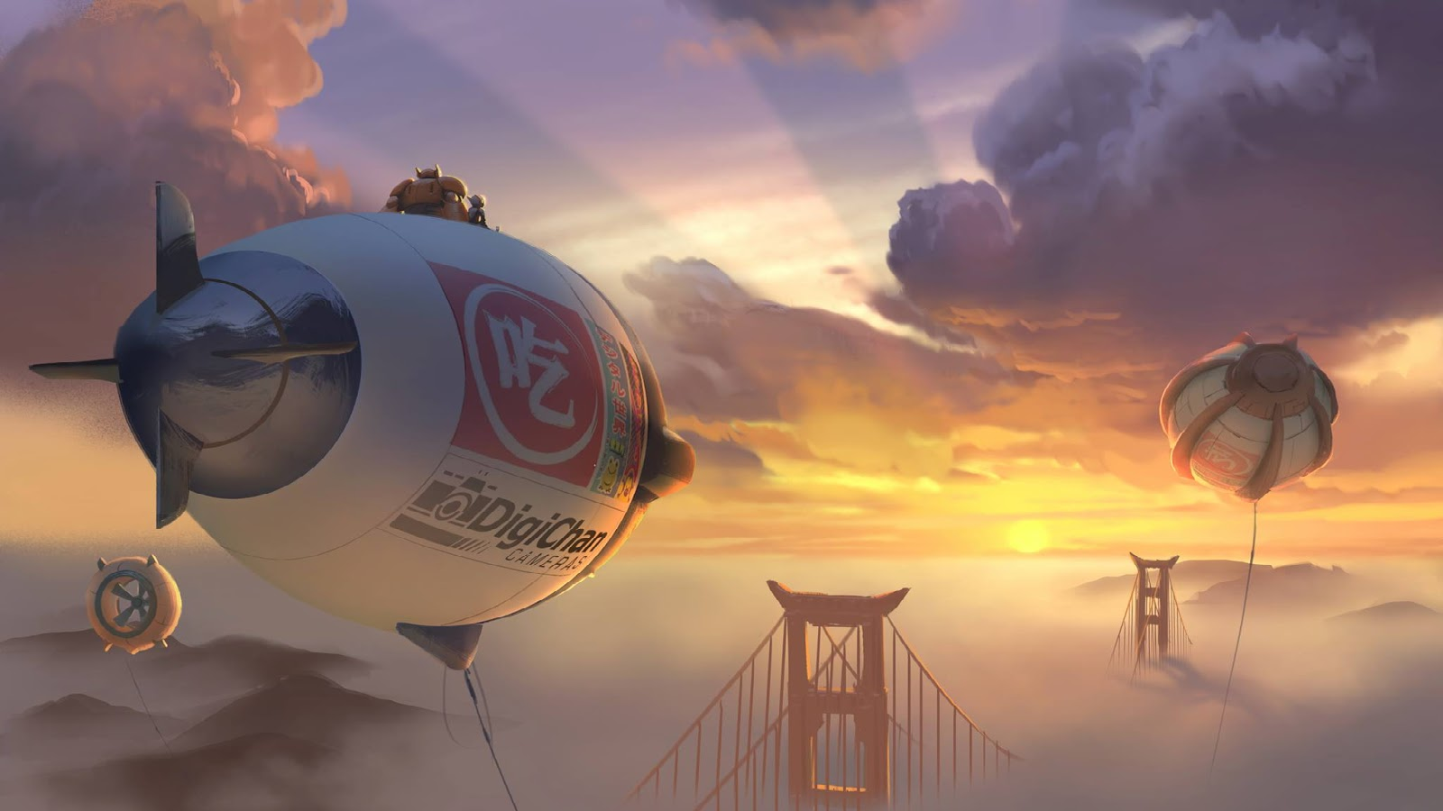 General 1600x900 animated movies movies Golden Gate Bridge sky sunlight digital art