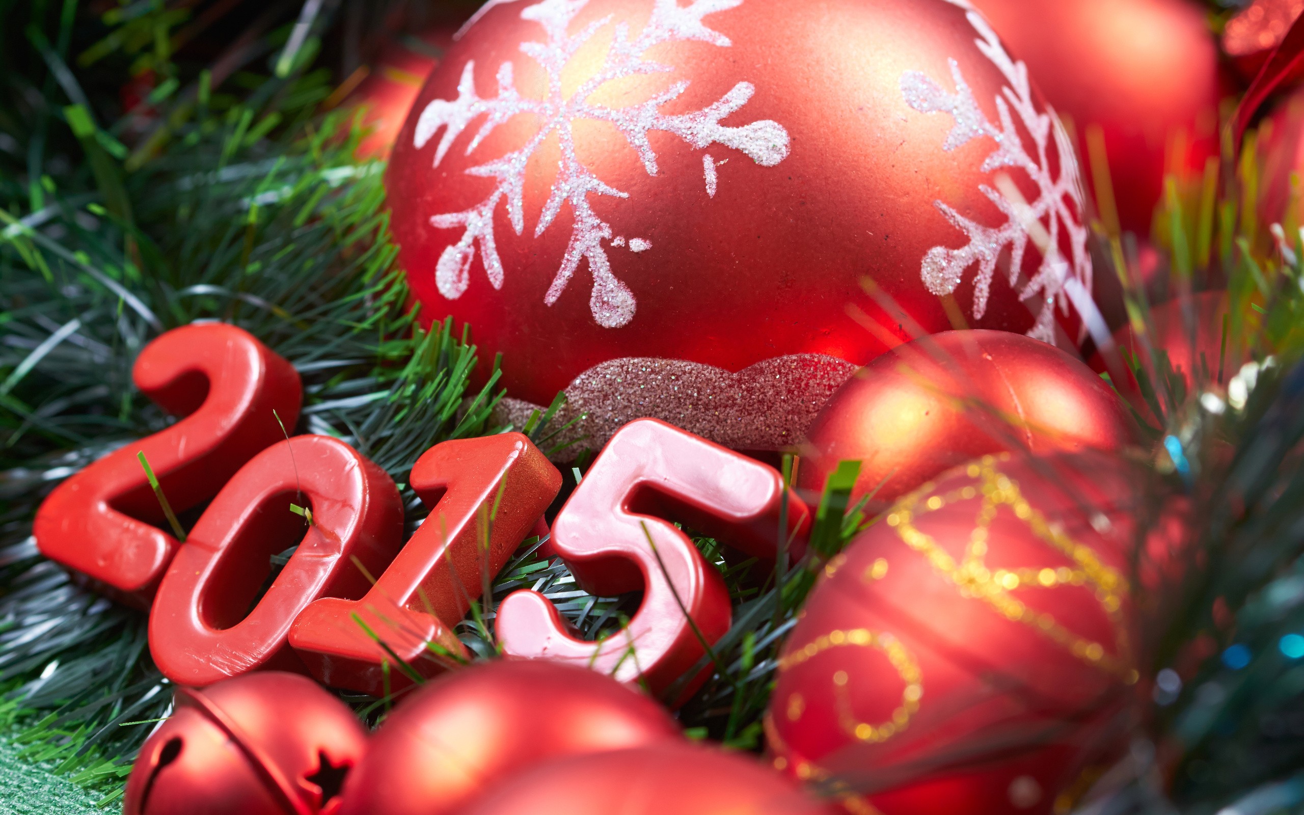 General 2560x1600 Christmas New Year Christmas ornaments  holiday 2015 (Year) numbers digital art closeup