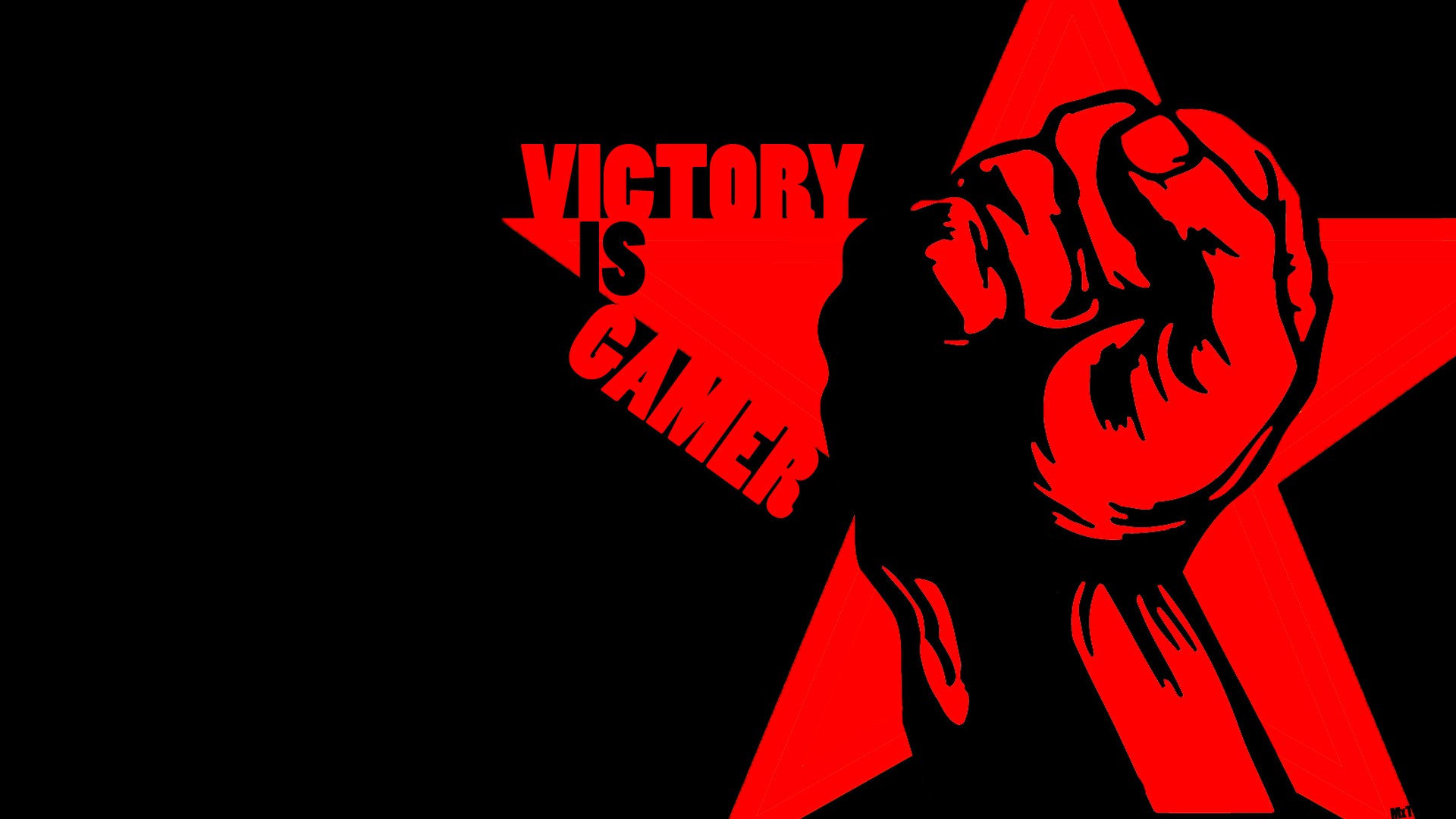 General 1920x1080 simple background video games artwork typography fist red
