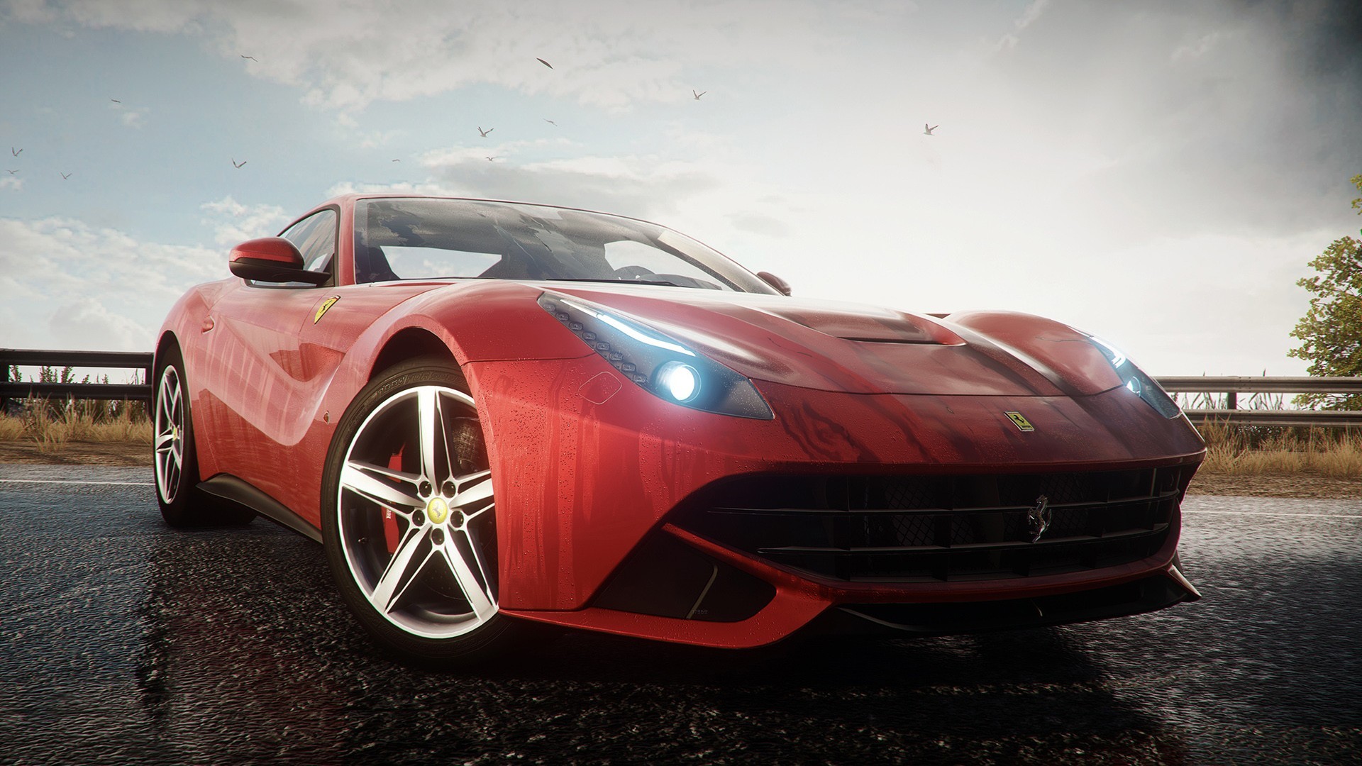 General 1920x1080 Ferrari F12berlinetta car Need for Speed: Rivals Ferrari vehicle video games wet asphalt