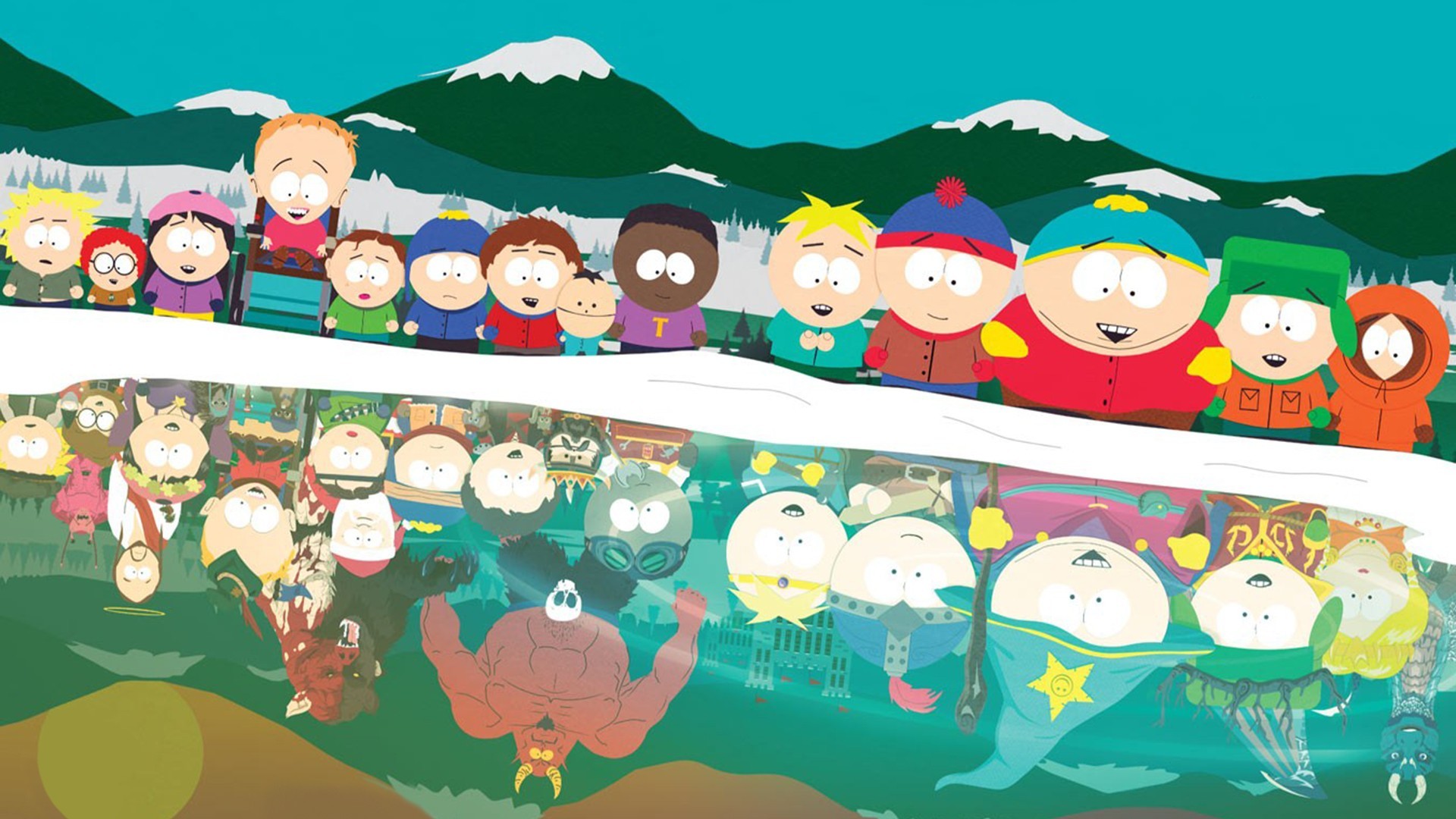General 1920x1080 South Park South Park: The Stick Of Truth cartoon TV series reflection video games PC gaming video game art