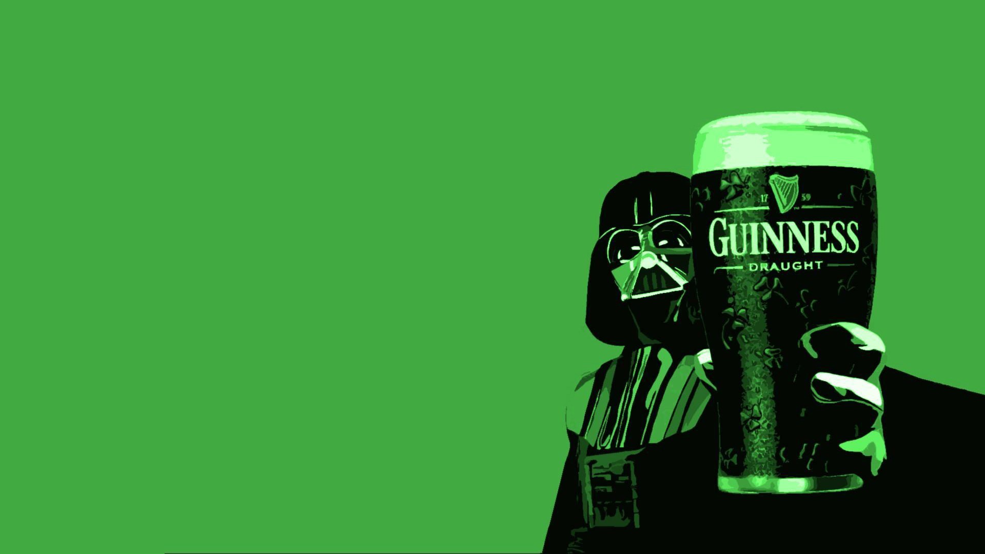 General 1920x1080 humor Star Wars beer Guinness Darth Vader Star Wars Humor green background Star Wars Villains logo drinking glass simple background
