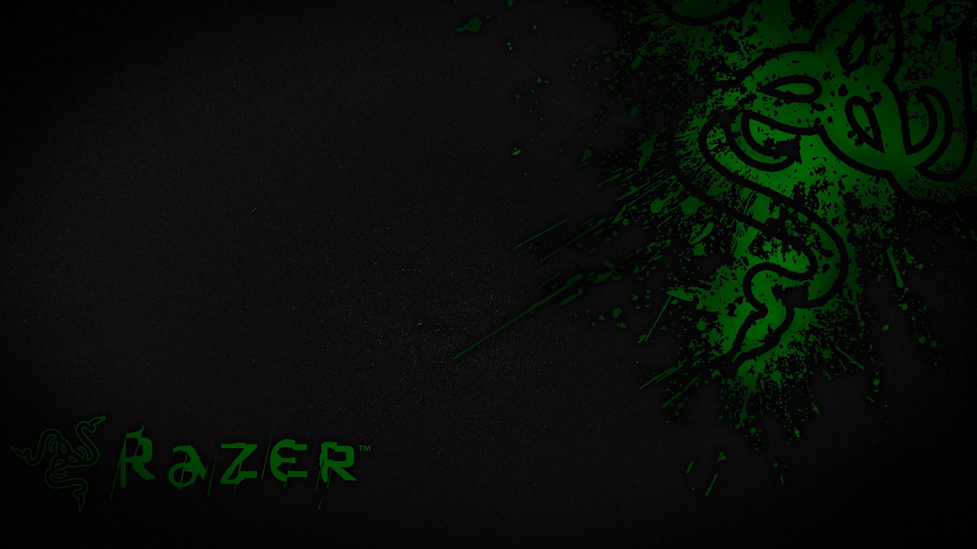 General 1920x1080 Razer green digital art artwork black background simple background