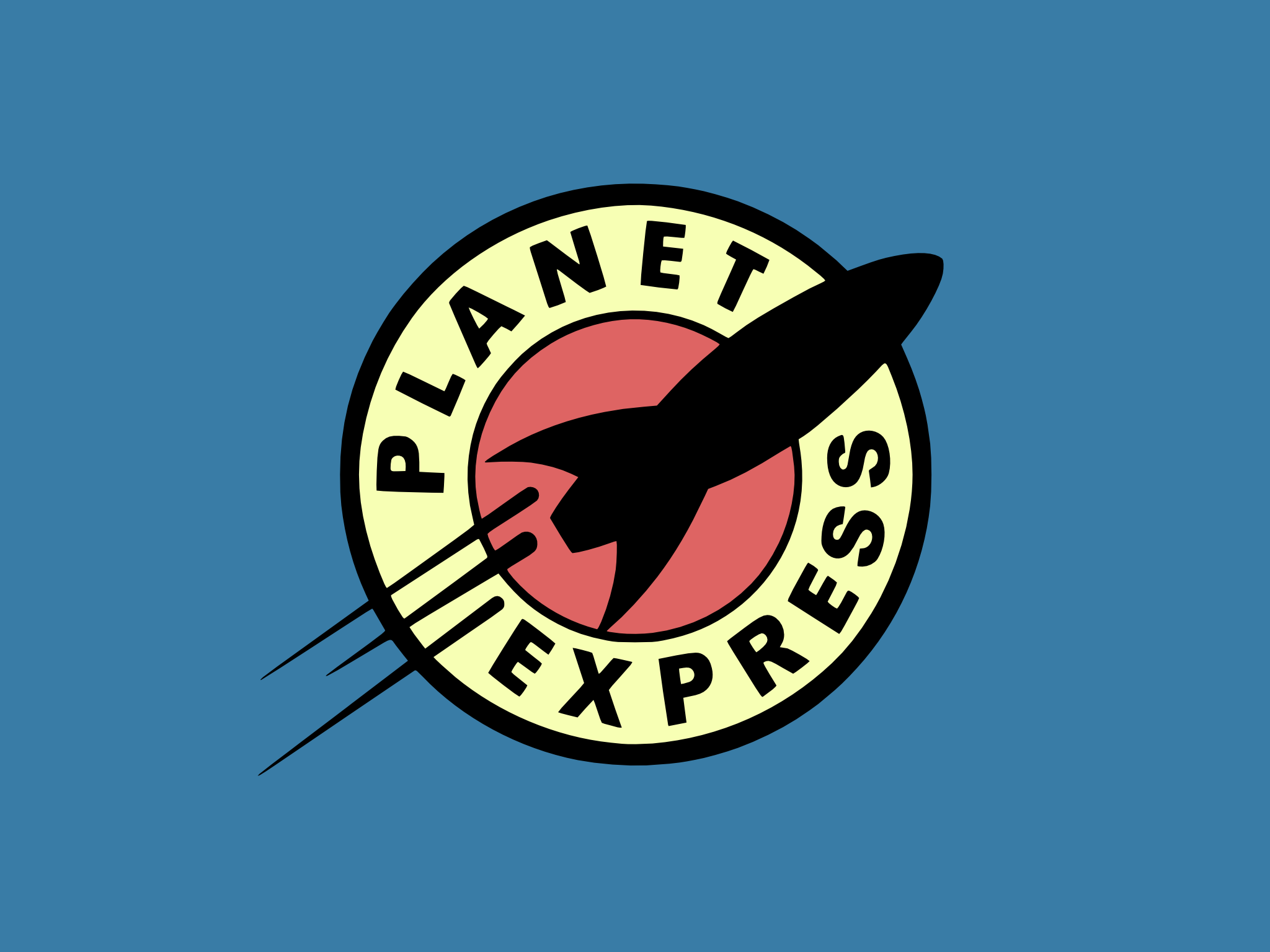 General 2048x1536 cartoon spaceship planet express Futurama blue background logo TV series