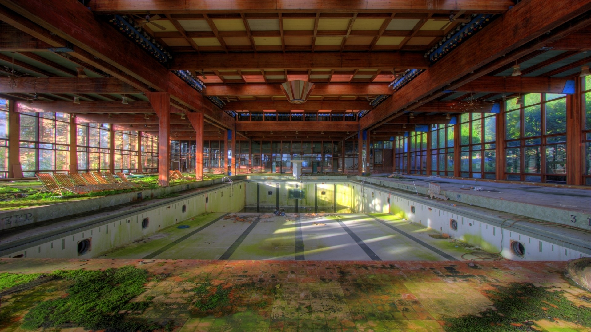 General 1920x1080 abandoned swimming pool indoors moss