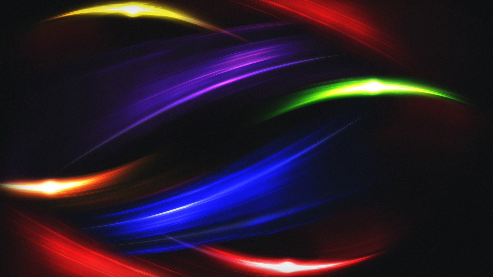 General 1920x1080 abstract colorful shapes digital art wavy lines glowing