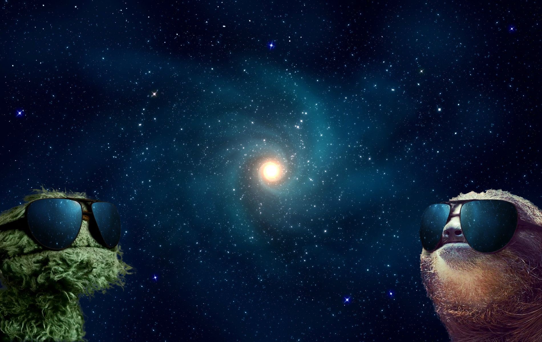 General 1900x1200 galaxy space stars digital art sloths