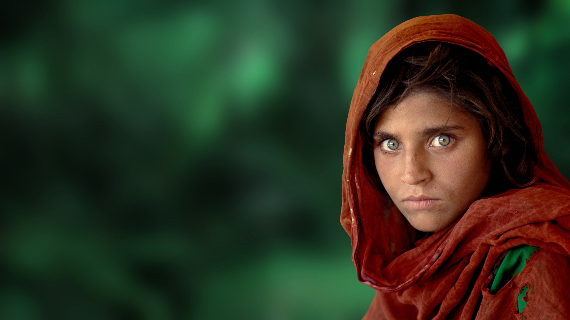 People 1920x1080 Steve McCurry National Geographic Afghan Girl women brunette portrait looking at viewer Asian Afghan